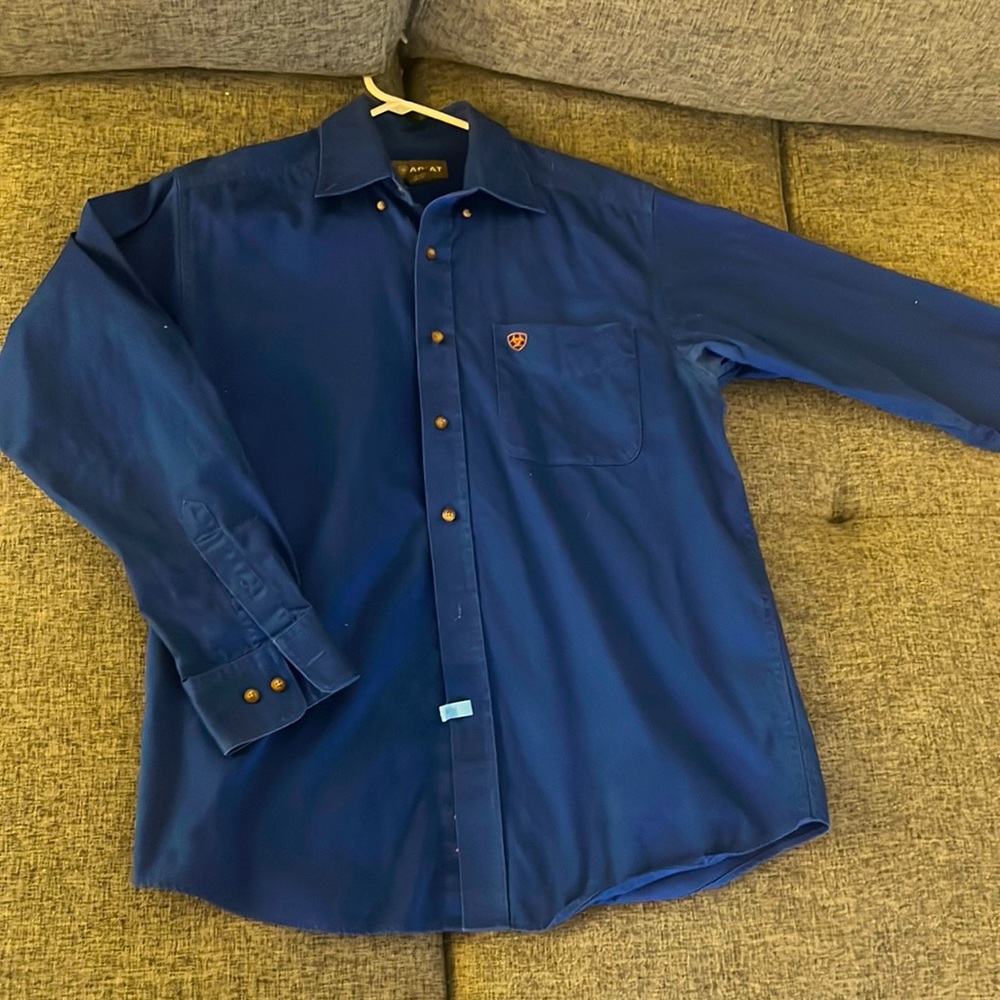 Ariat Blue Medium Men’s Twill Shirt Button Down